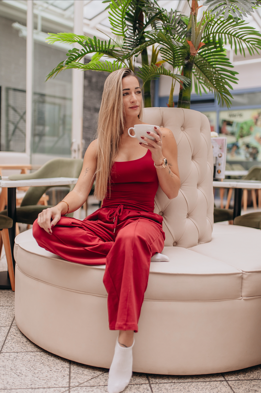 Bequemes Sporttop mit Pads Atmungsaktiv MB Royal Rot 